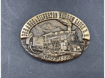 Durango Silverton Narrow Gauge Railroad High Mesa Bronze Vintage Belt Buckle