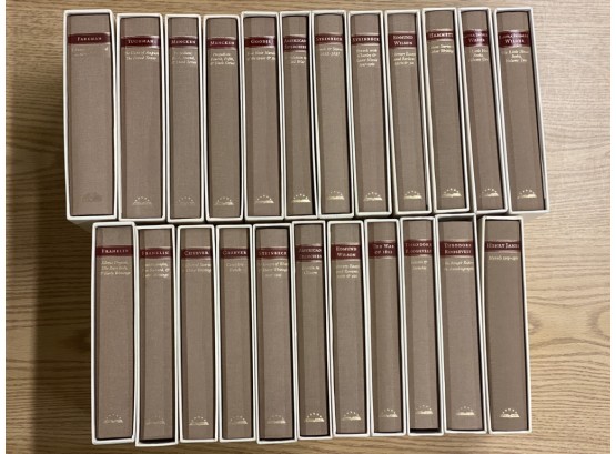 The Library Of America Book Collection - Lot Of 23 Beige Books W. Slipcases