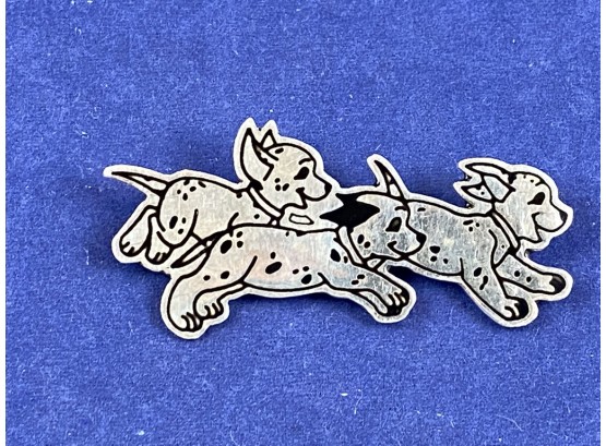 Disney Sterling Silver 101 Dalmations Pin Brooch Dog Puppy