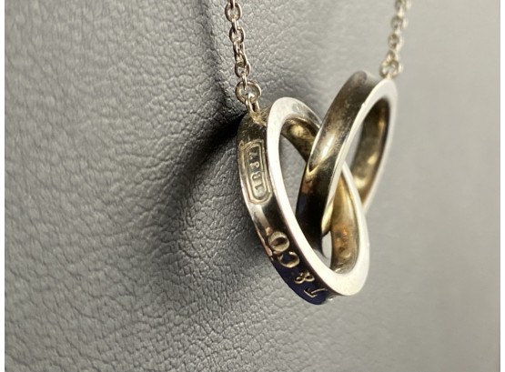Tiffany & Co Sterling Silver 1837 Interlocking Circles Pendant Necklace, 16'