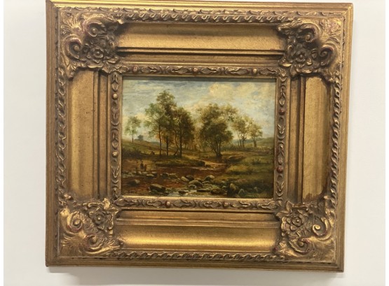G. Rose, 19th C Landscape, Oil On Wood Board