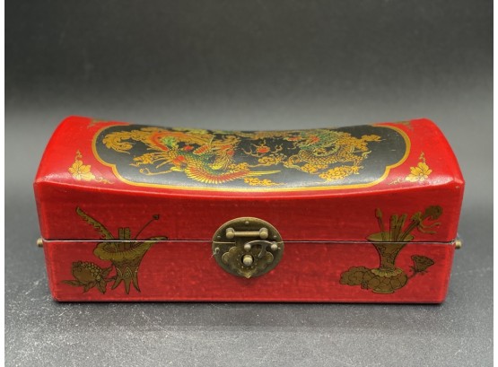 Chinese Scroll Box And Head Rest, Beautifully Decorated