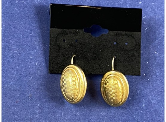 Monet Gold Pierced Dangle Earrings, Vintage