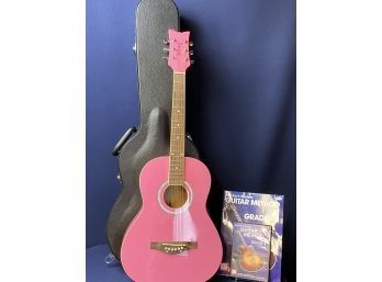 Daisy Rock Debutante Pink Guitar In A  Molded Acoustic Gator Case & Instruction