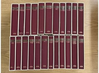 The Library Of America Book Collection - Lot Of 23 Burgandy Books With Slipcases