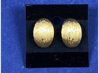 Monet Gold Pierced Earrings, Vintage