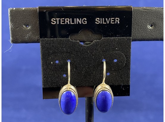 Sterling Silver Lapiz Earrings