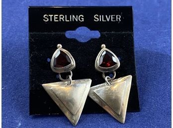 Sterling Silver & Garnet Earrings