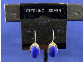 Sterling Silver Lapiz Earrings