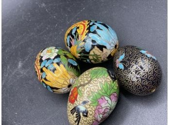 Collection Of Cloisonne Eggs