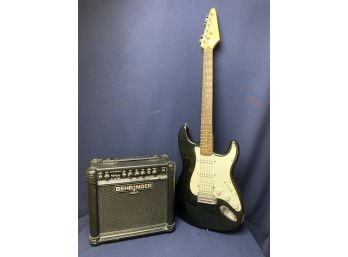 Fender Player Electric Guitar Stratocaster & Behringer Vtone GM108 Amp