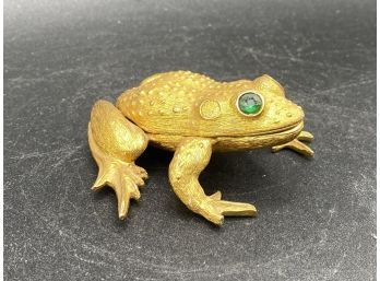 1965 Marhill Gold Tone Jeweled Frog Box