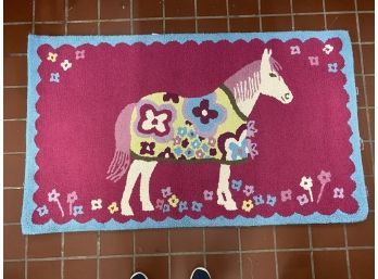 3' X 5' Garnet Hill Horse Rug, Wool Face With Cotton Backing