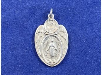 Sterling Silver Vintage Sacred Heart Of Jesus And Miraculous Metal