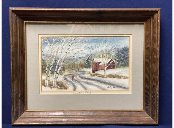 Winter Road, Original Watercolor By Betty Lambo