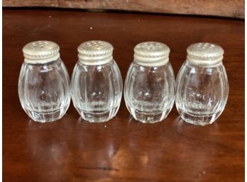 Christofle Cardeihac Set Of 4 Miniture Salt Pepper Shakers With Sterling SIlver Tops