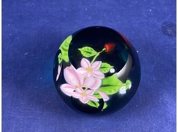 Scottish Miniature Limited Edition Caithness Paperweight By William Manson: Cherry Blossom, 1984
