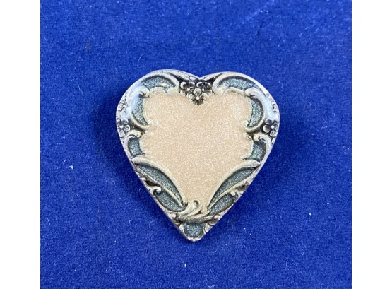 Catherine Popesco Heart Enamel Pin, Brooch, France, Art Deco, Vintage