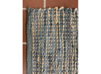 Blue And Beige  Area Rug 10' X 7.75' - Jute And Suede Weave