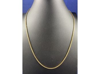 14K Yellow Gold Diamond Cut Rope Chain With Safety, 20'