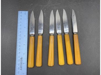 Set Of Six Bakelite Stainless Steel Fish Knives