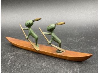 Karl Hagenauer? Bronze African Minitures, Paddle A Boat