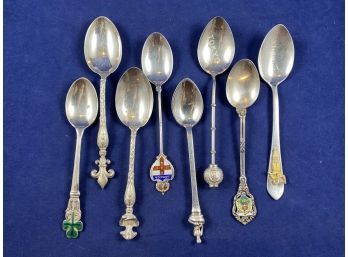 Sterling Silver Collectors Spoons, Set Of 8