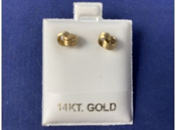 14K Yellow Gold Knot Stud Earrings