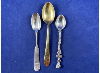 Silver Collectors Spoons, Set Of 3