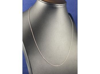 14K White Gold Necklace, 18' Signed AD