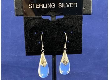 Sterling SIlver Moonstone Teardrop Earrings