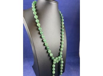 14K Gold Clasp 9mm Jade Bead Necklace, In Need Of Love & Restringing