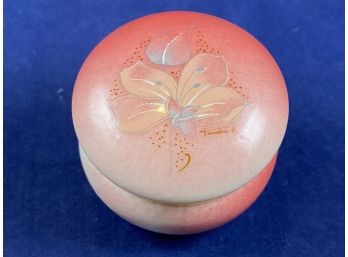 Vintage Alabaster Italian Handpainted And Signed Jewelry Box