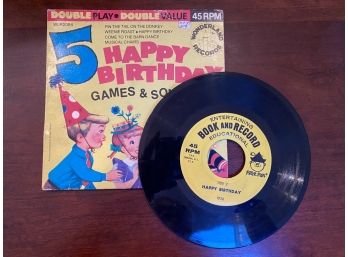 1966, 5 Happy Birthday Games And Songs, 45 RPM, 7' Vinyl