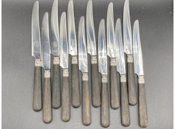 Coutellerie Suprieure De Paris French Knives,  Dark Wood Handles, Set Of 12