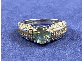 Sterling Silver Blue Zircon Ring , Size 6