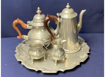 Stieff Pewter Williamsburg 5 Piece Set Tea & Coffee Set