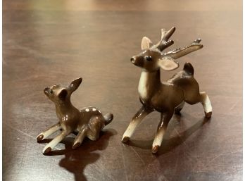 Pair Of Miniature Ceramic Deer