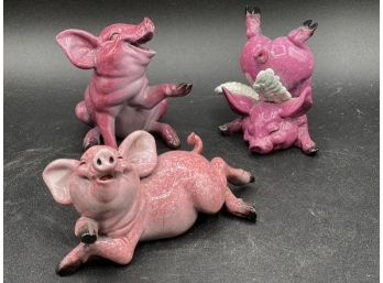 Trio Of Piggies, Kitty's Critters,  Betty,  Pinkie  & Suzie  Pig Figurines