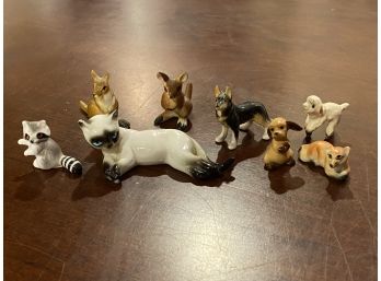 Lot Of Eight Miniature Ceramic Animals