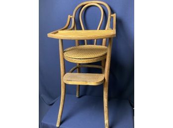 Antique Thonet Children's German Bentwood Cane High Chair