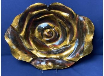 Piece Of Art - Ornate Large Metal Flower Bowl