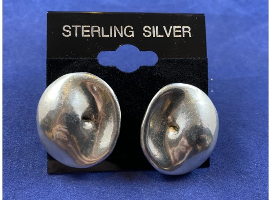 Bat Ami Israel Sterling Silver Clip On Earrings