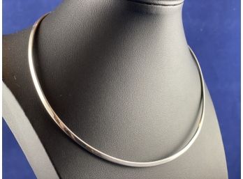 Sterling SIlver Omega, Cuff Necklace With Clasp