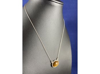 Sterling SIlver Tigers Eye Necklace, 16'
