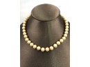 8mm Champaign Pearl Necklace 15' Steling Silver Clasp And Safety