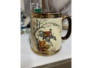Gibson Staffordshire England Equestrian Jumping Mug With Gold Accents