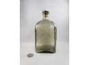 Gustav Adolf Sveriges Etched Glass Bottle Nickle Lidded Cork
