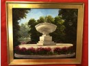 Guccione Oil On Canvas Of Ridgefield Fountain