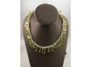Sterling Silver Swarovski Lime Green Crystal Necklace